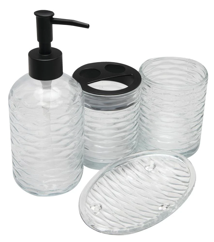 Bathroom Essentials 4 Piece Bathroom Accessory Set