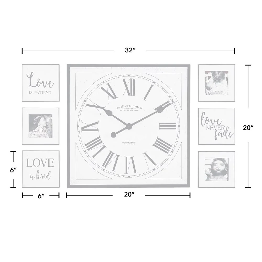FirsTime & Co. Love Frame Gallery & Wall Clock 7-Piece Set - Image 2