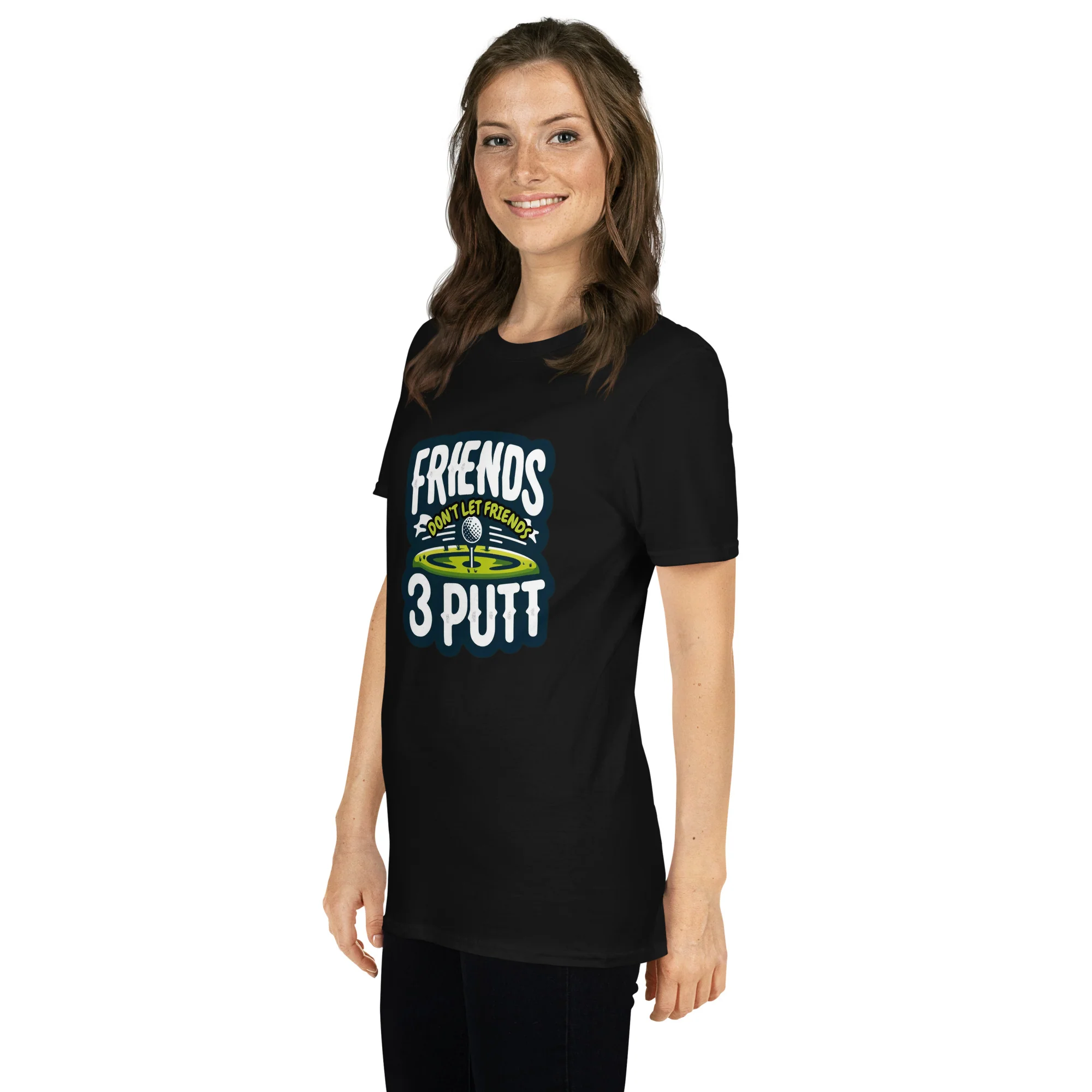 Friends Don't Let Friends 3 Putt Funny Golf Graphic Short-Sleeve Unisex T-Shirt - Image 6