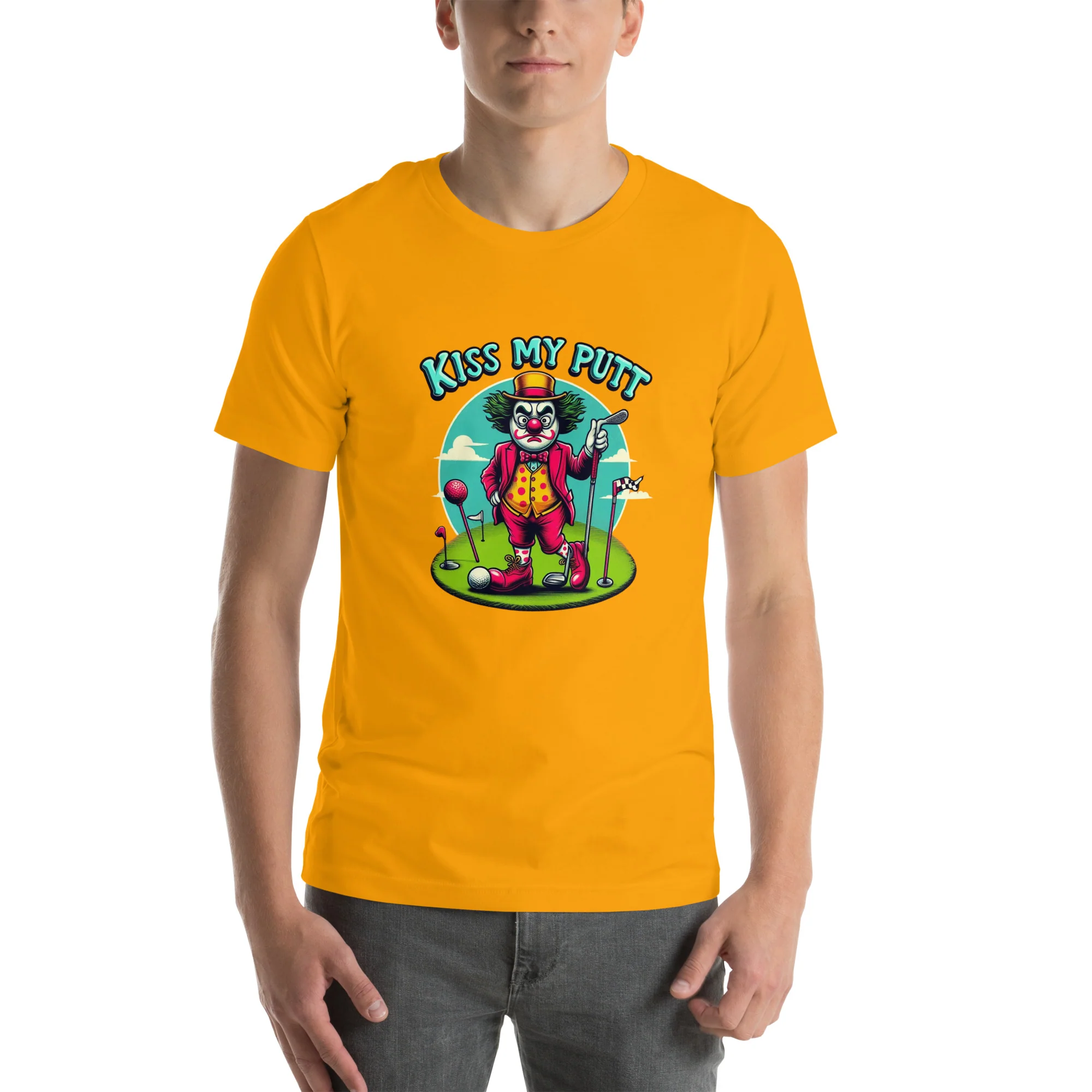 Funny Golf Printed T-Shirt: Kiss My Putt Unisex Short Sleeve Tee - Image 14