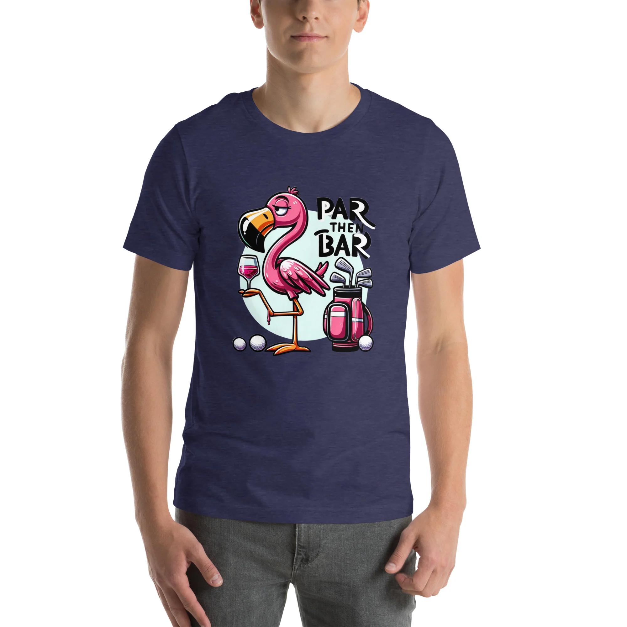 Funny Golf Printed T-Shirt: Par Then Bar Unisex Short Sleeve Tee - Image 3
