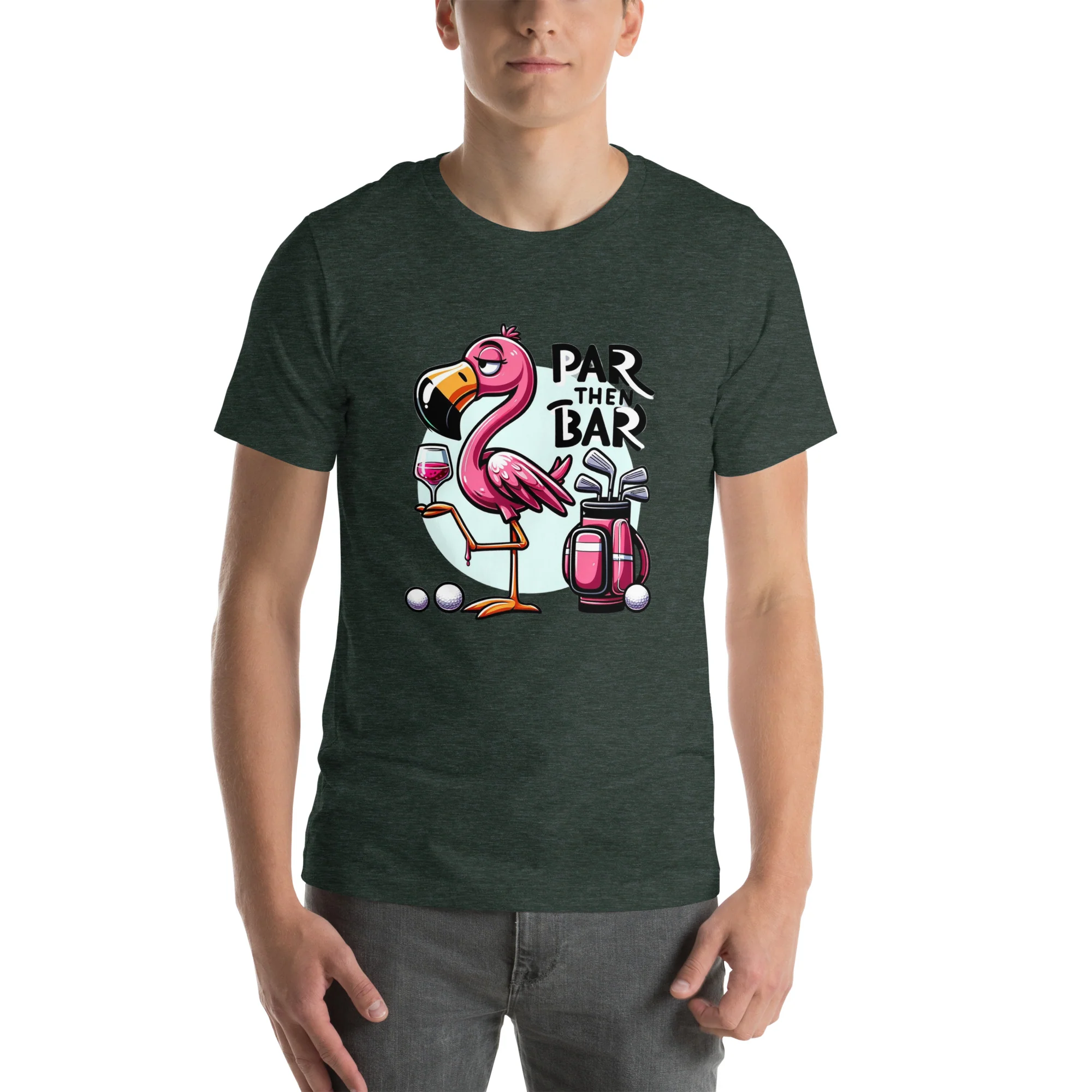 Funny Golf Printed T-Shirt: Par Then Bar Unisex Short Sleeve Tee - Image 4