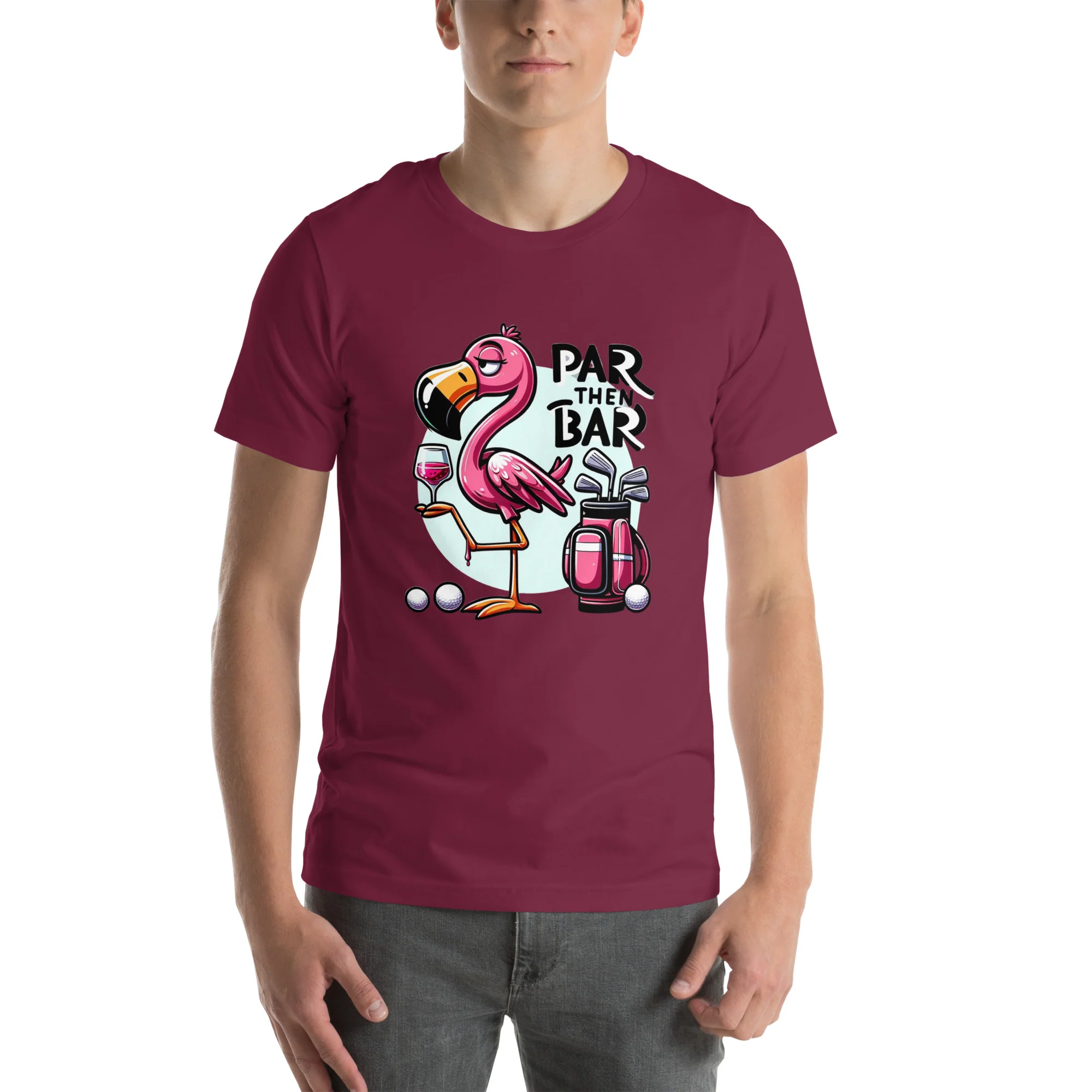 Funny Golf Printed T-Shirt: Par Then Bar Unisex Short Sleeve Tee - Image 5