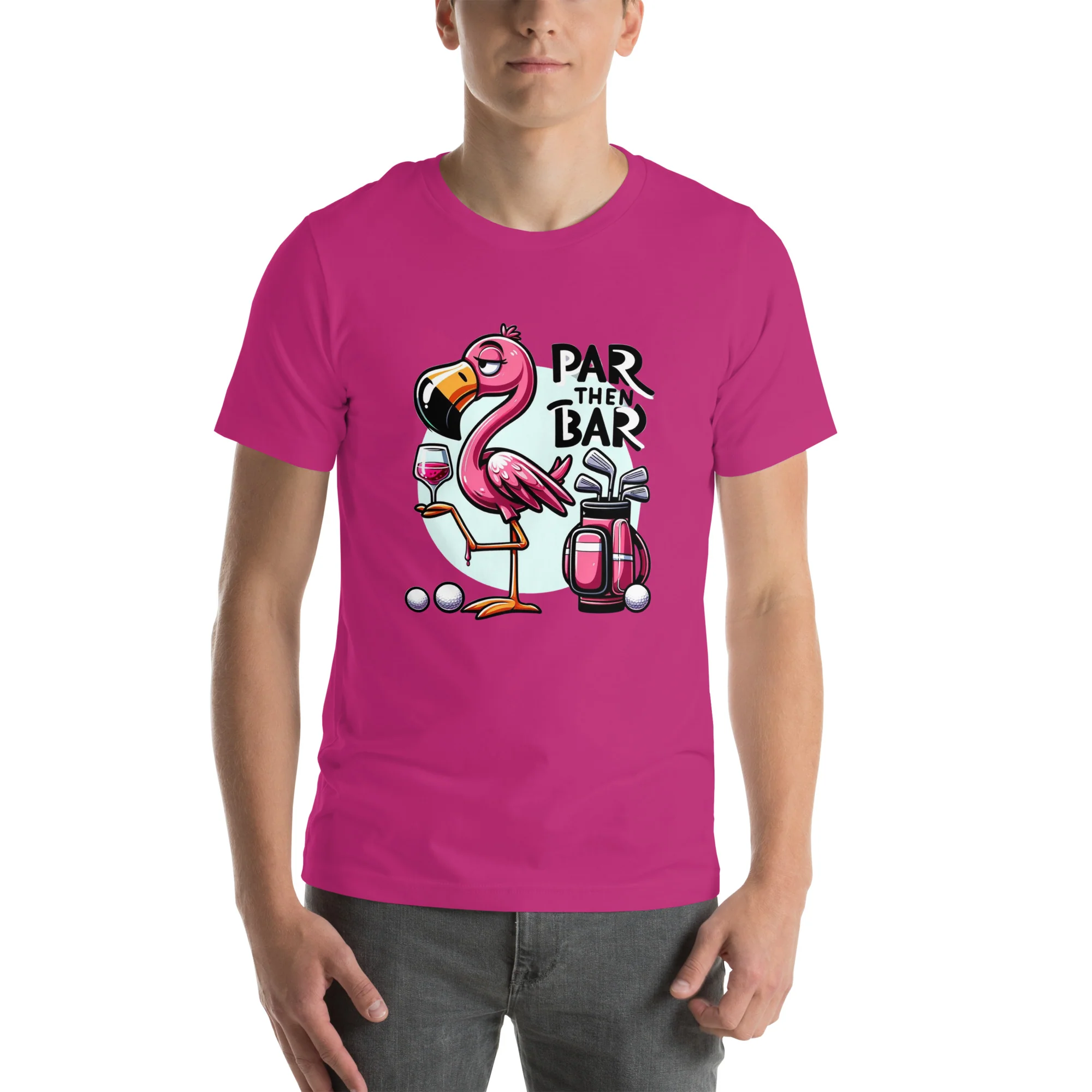 Funny Golf Printed T-Shirt: Par Then Bar Unisex Short Sleeve Tee - Image 8