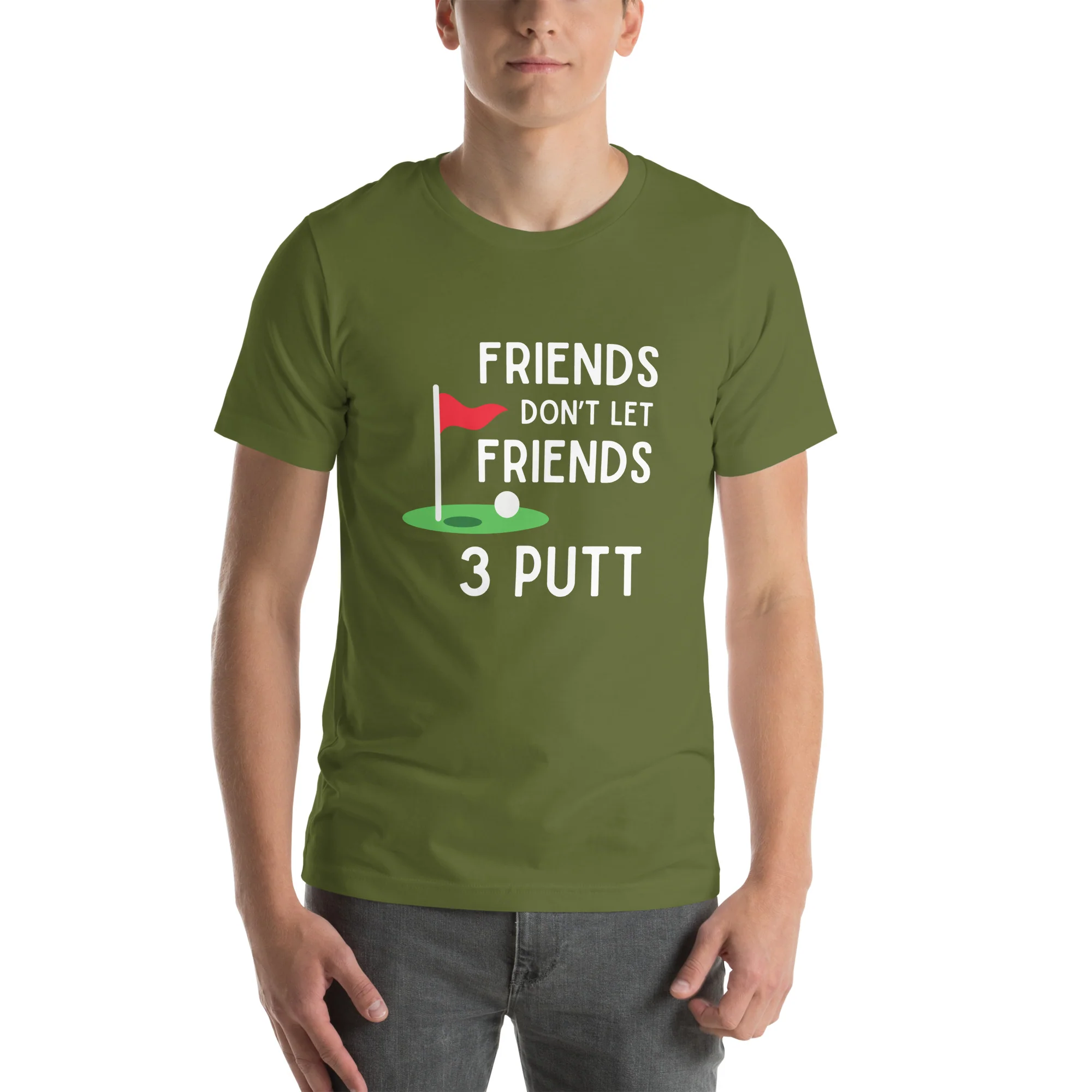 Funny Golf Shirt: Friends Don't Let Friends 3 Putt Unisex Short Sleeve Tee - Image 10
