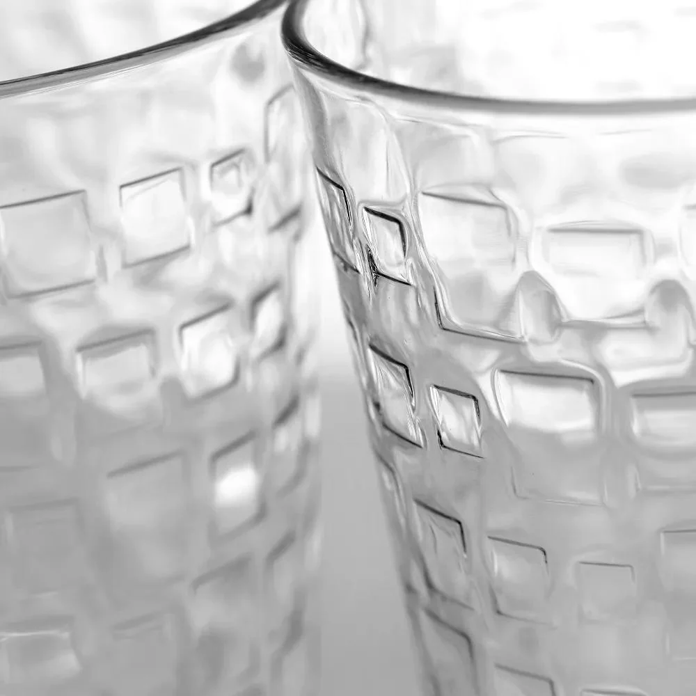 Gibson Home 16 oz. Square Embossed Glass Tumbler Set - 4 Pack - Image 3