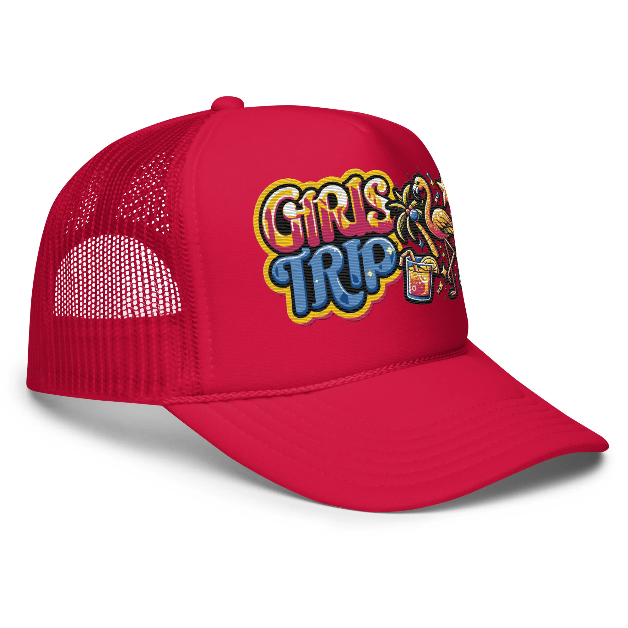 Girls Trip Embroidered Patches Otto Foam Trucker Hat - Image 10