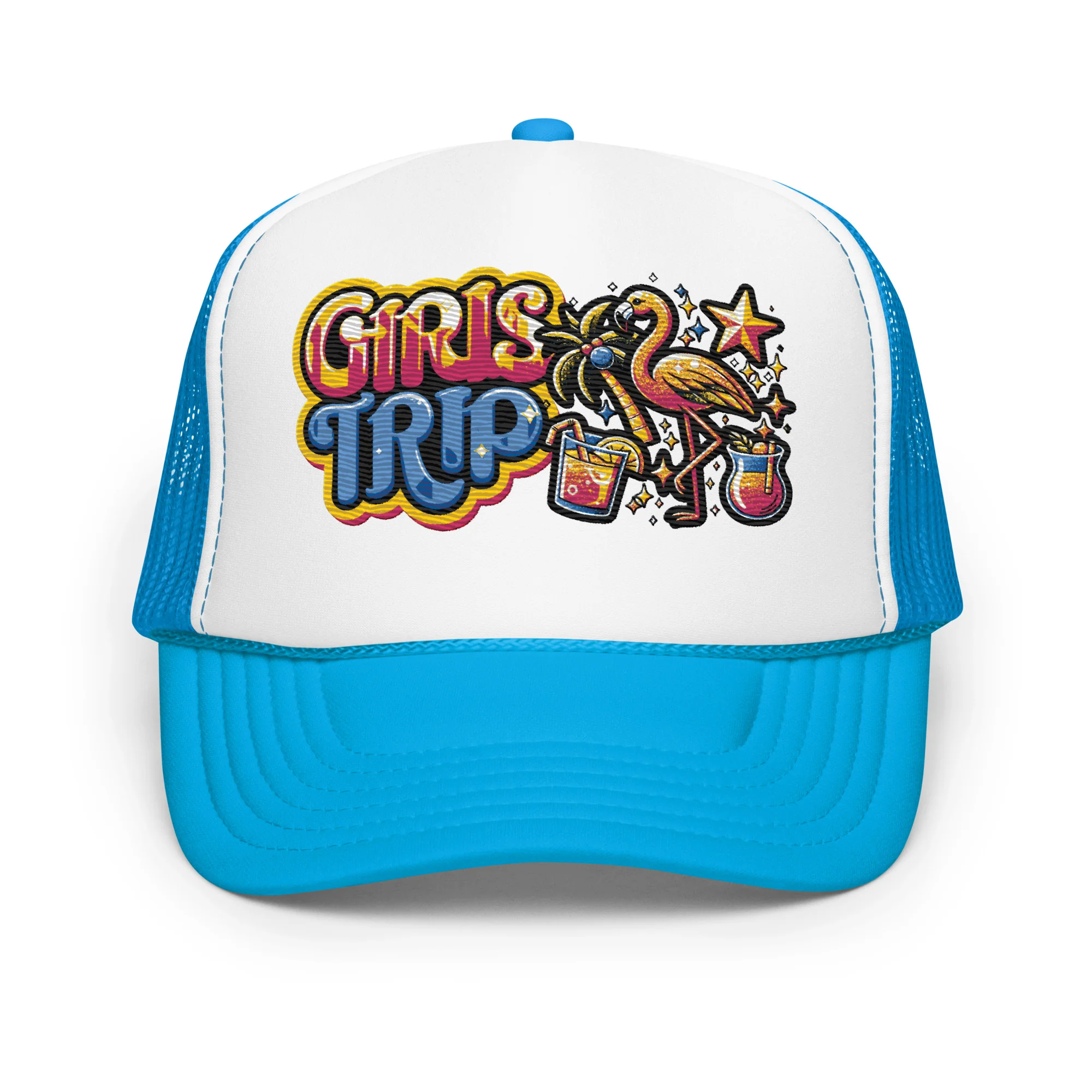 Girls Trip Embroidered Patches Otto Foam Trucker Hat - Image 11