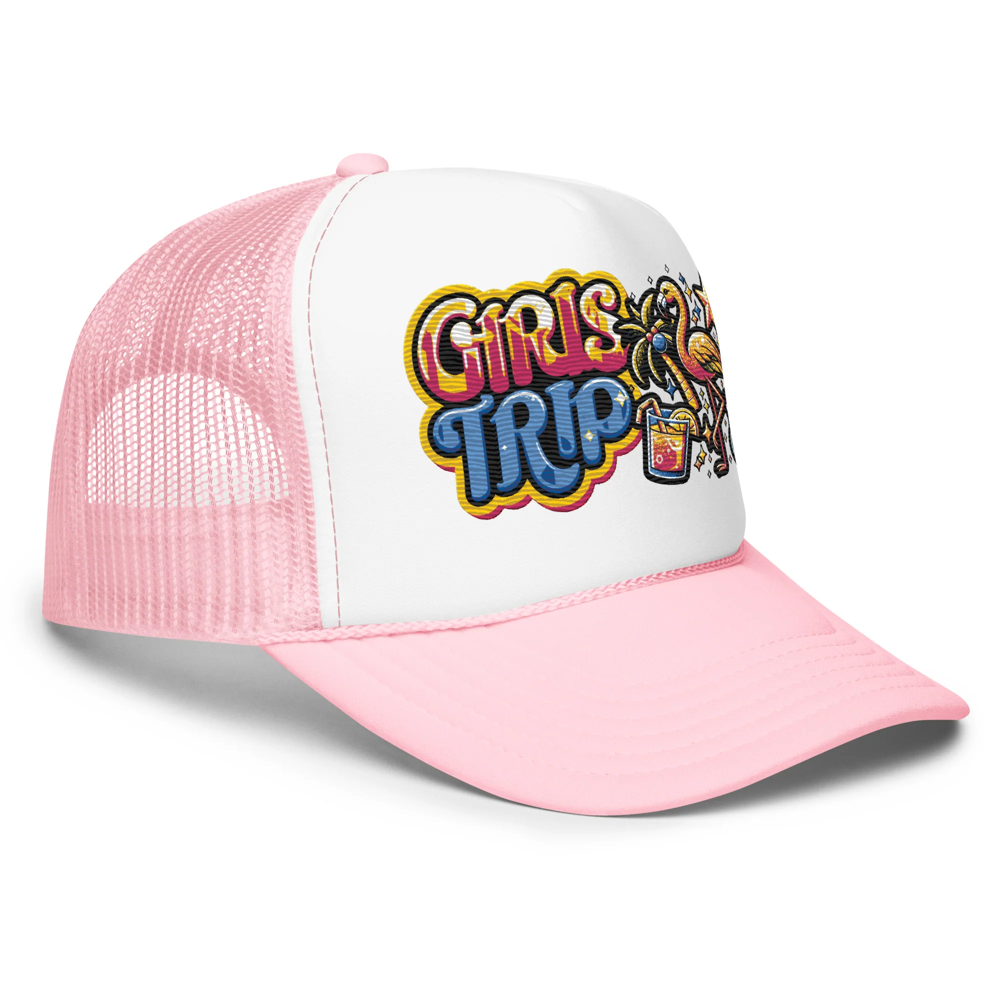 Girls Trip Embroidered Patches Otto Foam Trucker Hat - Image 15