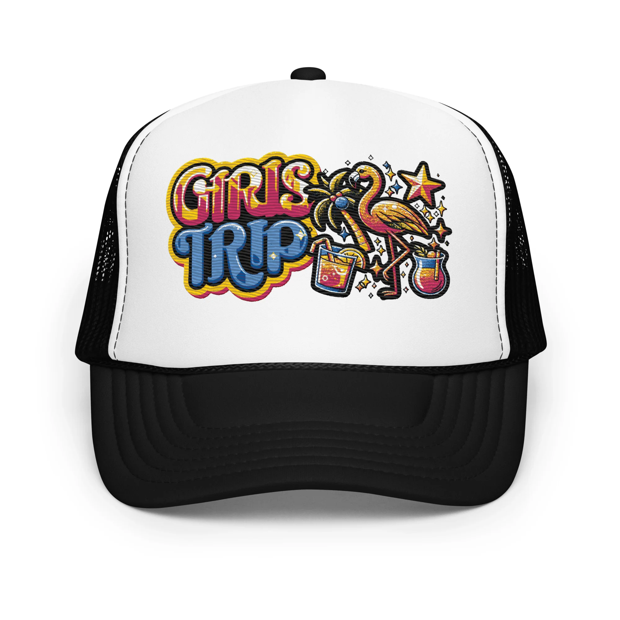 Girls Trip Embroidered Patches Otto Foam Trucker Hat - Image 16