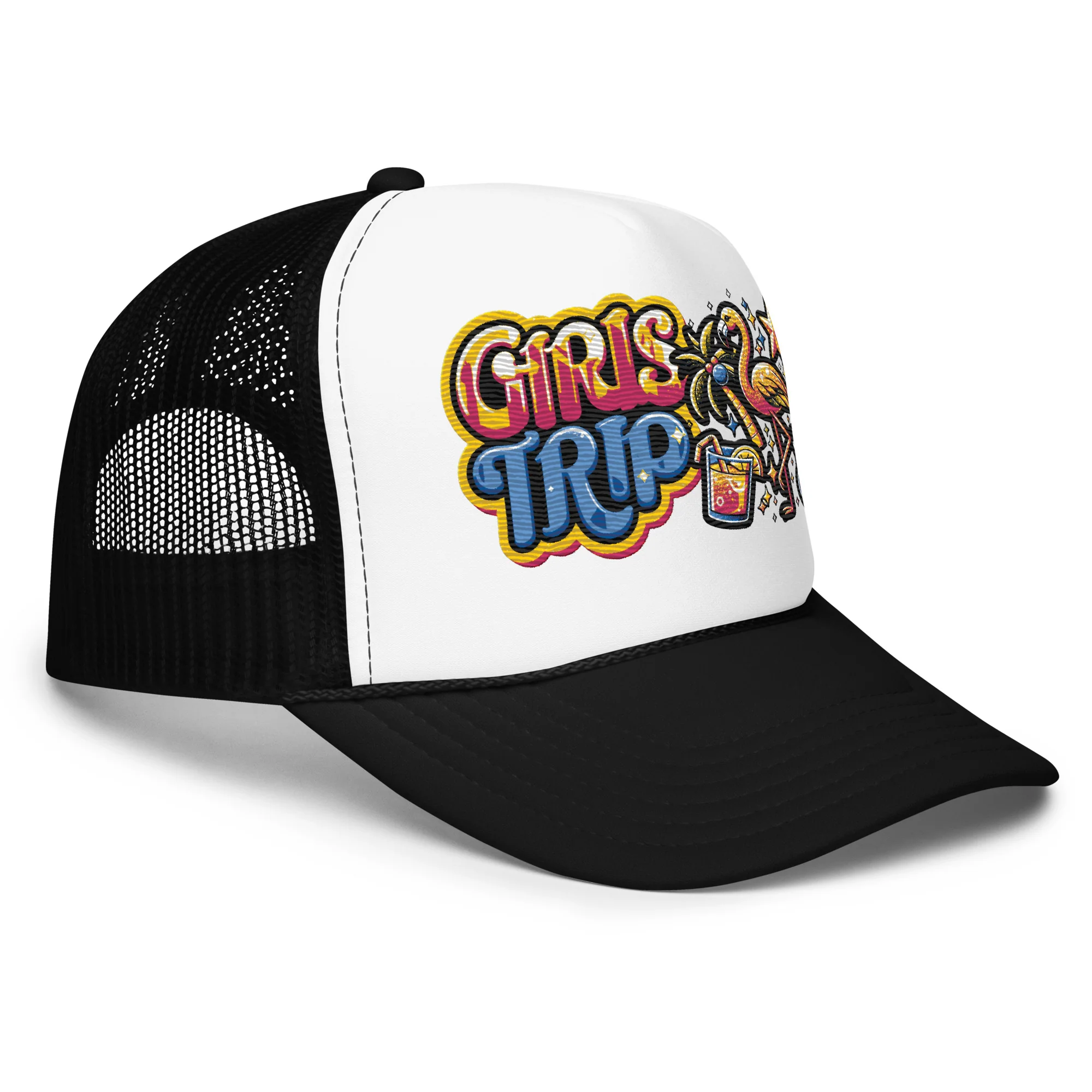 Girls Trip Embroidered Patches Otto Foam Trucker Hat - Image 18