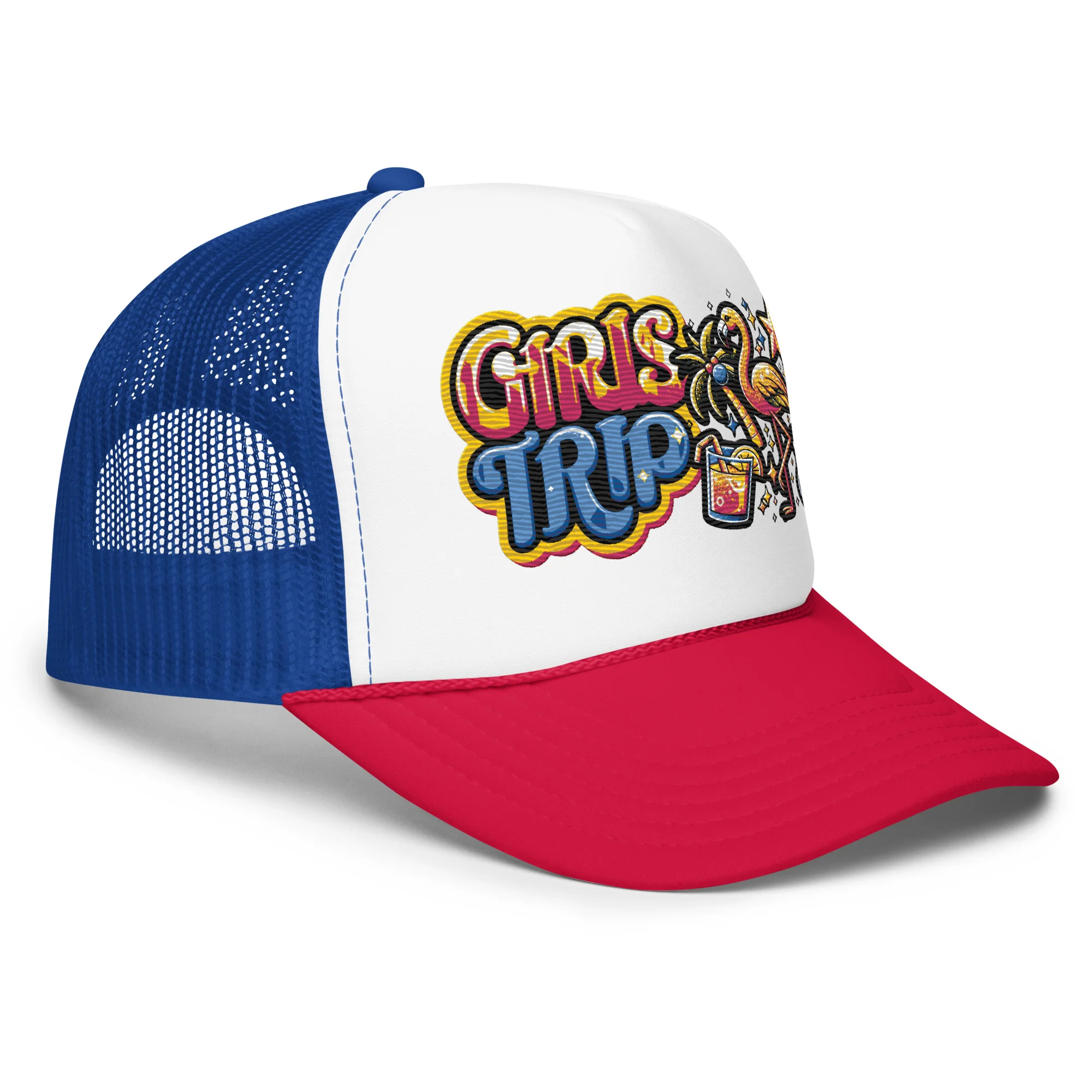 Girls Trip Embroidered Patches Otto Foam Trucker Hat - Image 21