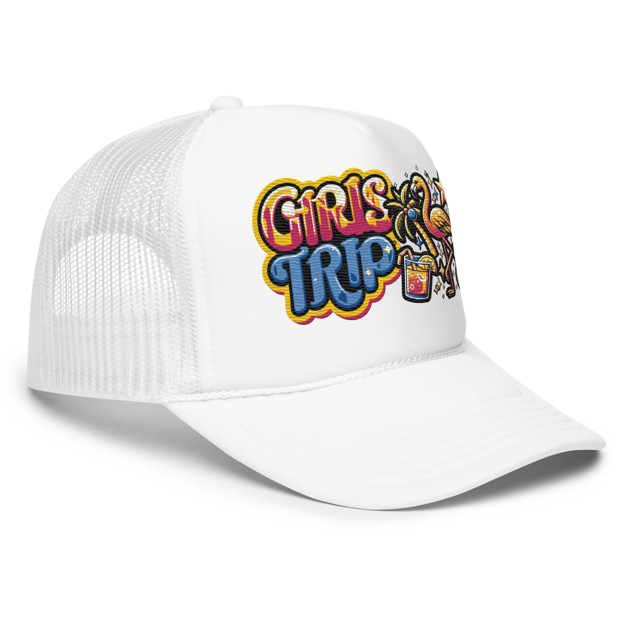 Girls Trip Embroidered Patches Otto Foam Trucker Hat - Image 24