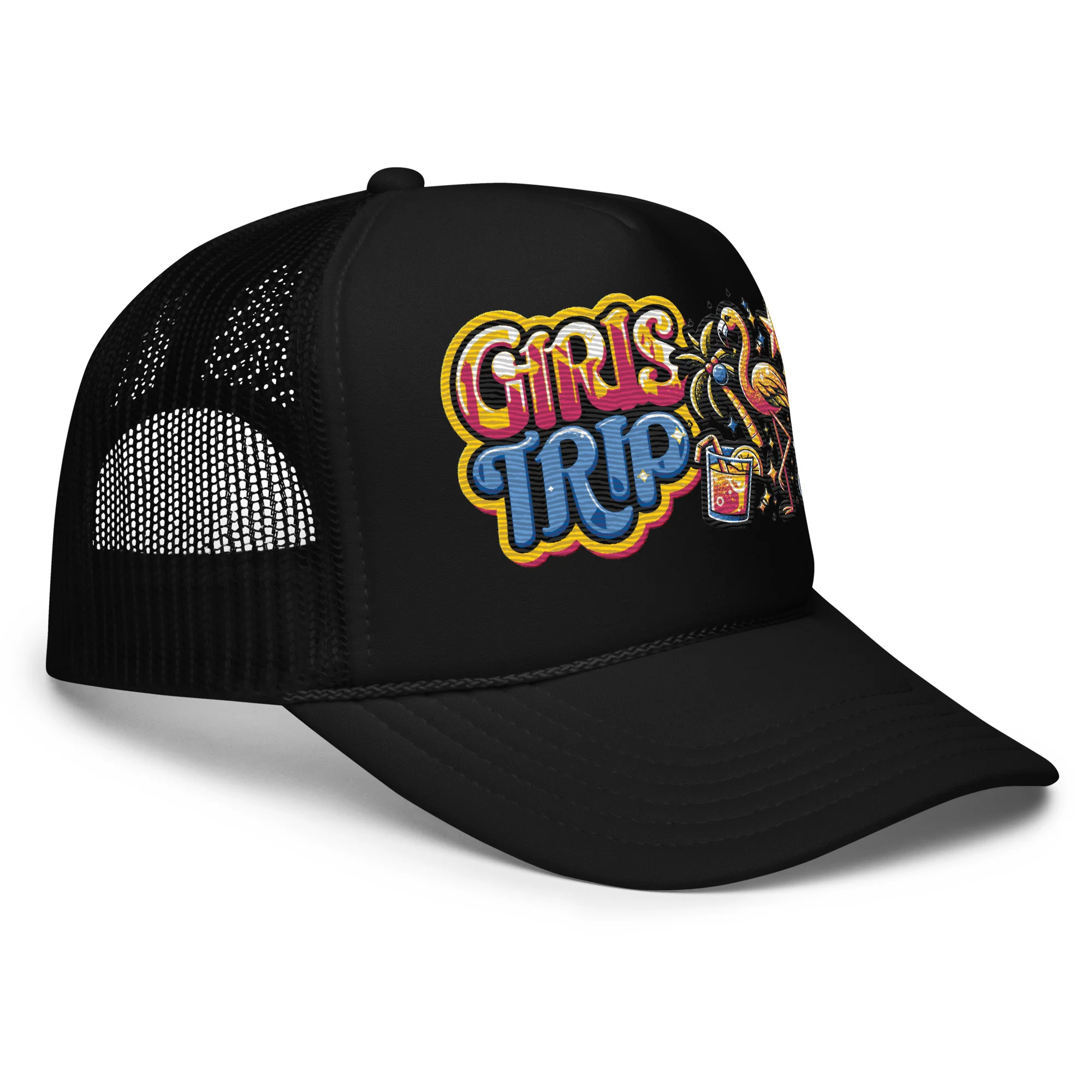 Girls Trip Embroidered Patches Otto Foam Trucker Hat - Image 4