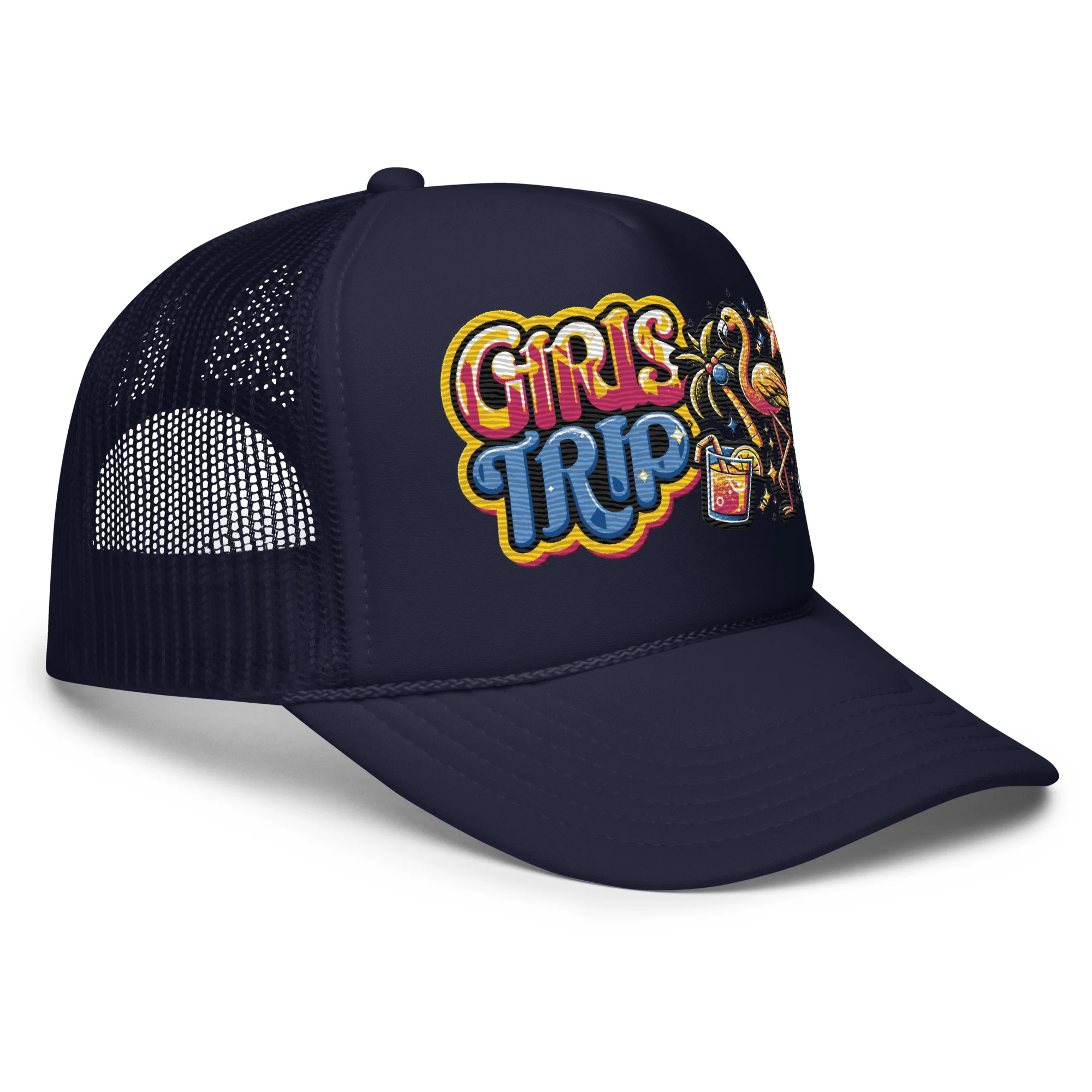 Girls Trip Embroidered Patches Otto Foam Trucker Hat - Image 7