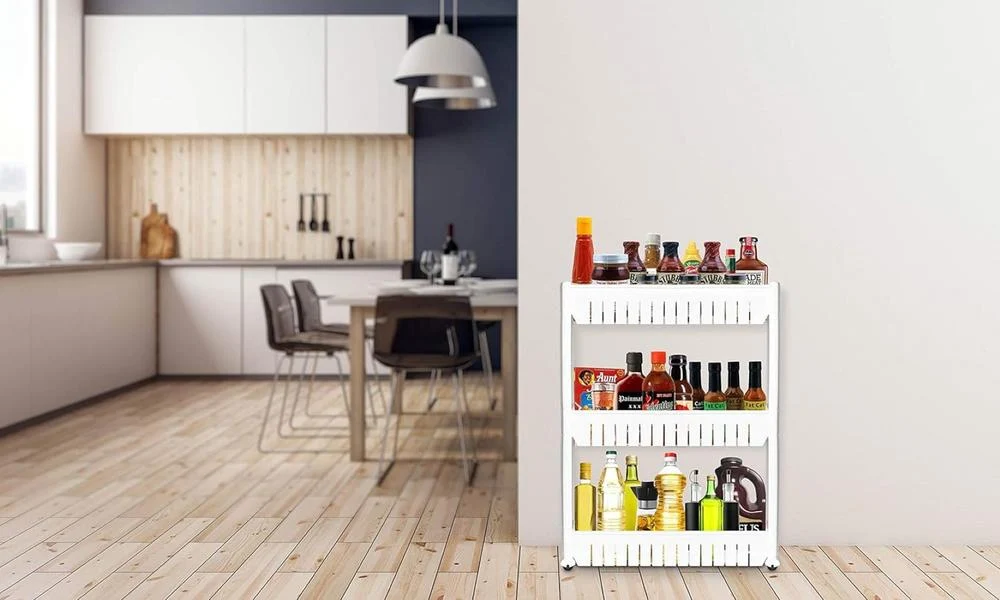 Lexi Home White 3-Tier Rolling Cart Pantry Organizer - Image 3