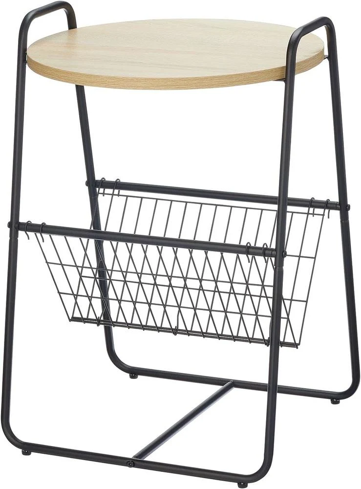 mDesign Industrial Side Table with Basket - Image 2