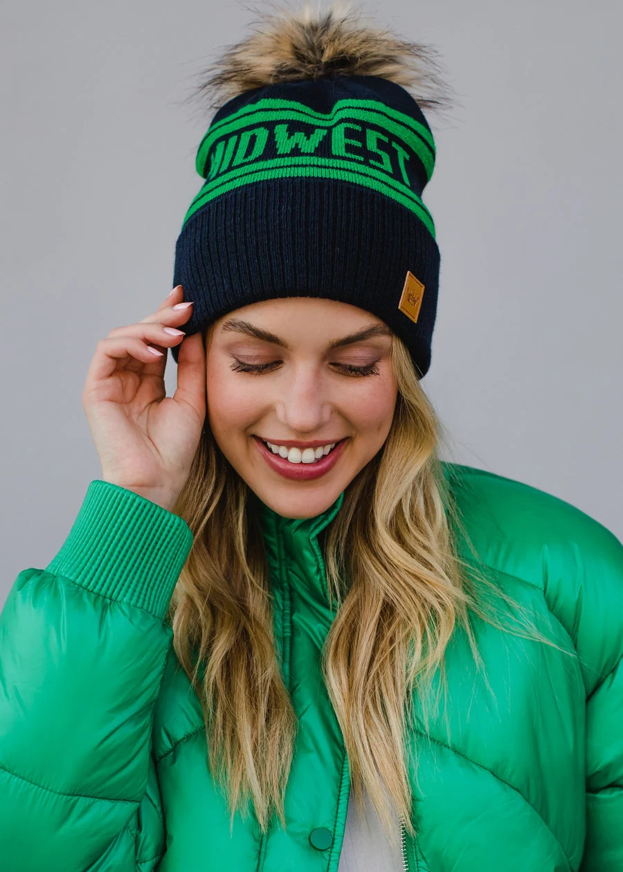 Midwest Knit Pomo Hat with Faux Fur Accent - Image 3