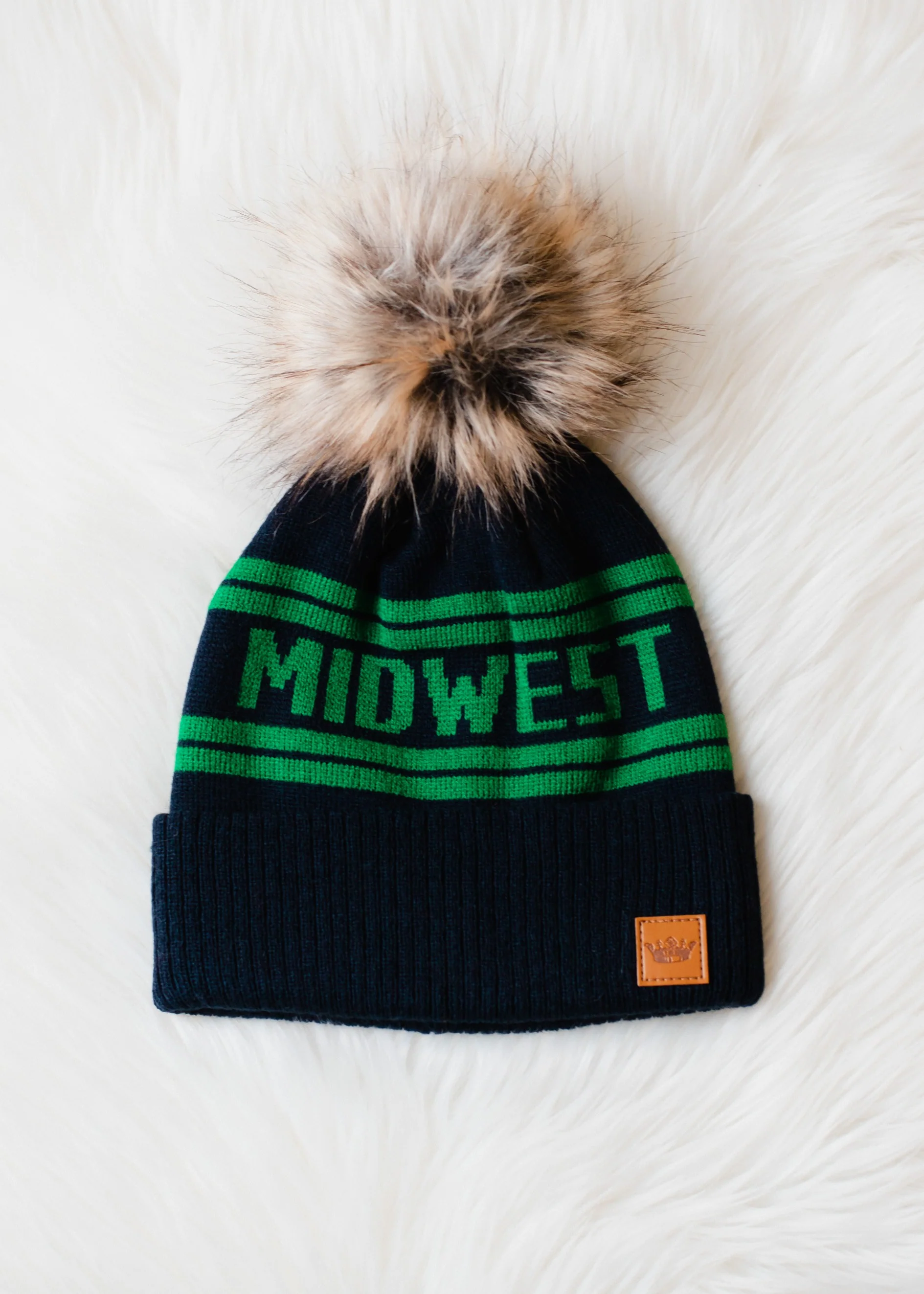 Midwest Knit Pomo Hat with Faux Fur Accent - Image 4