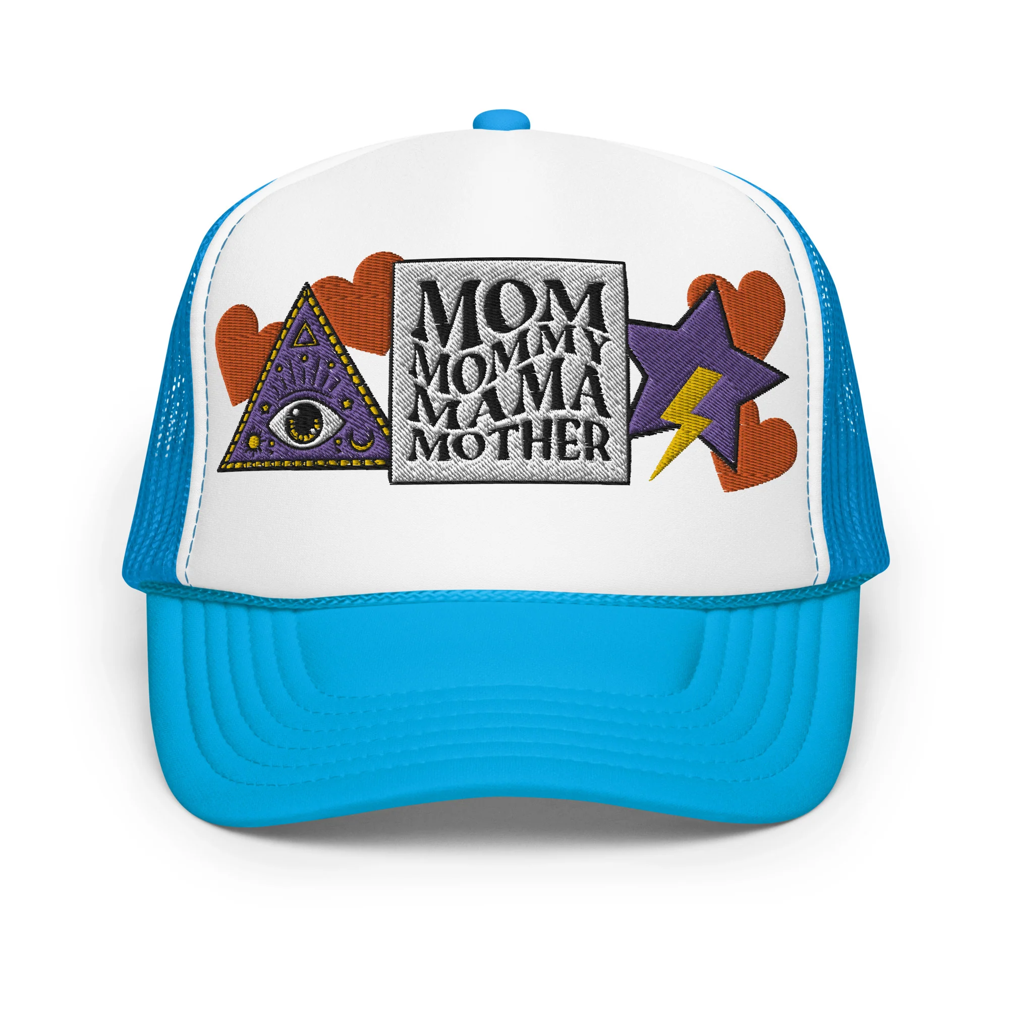 Mom Mommy Mama Mother Embroidered Patches Otto Foam Trucker Hat - Image 10