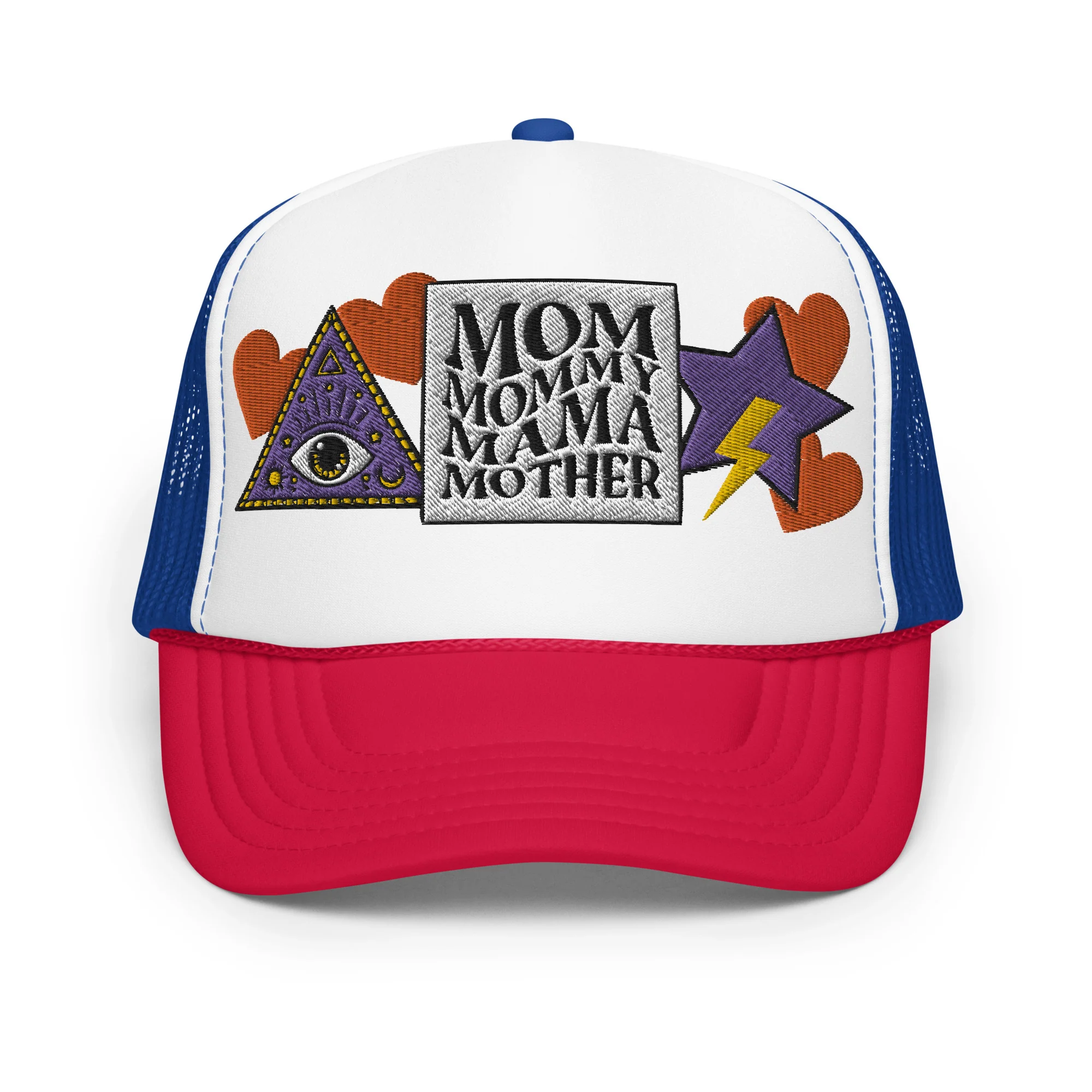 Mom Mommy Mama Mother Embroidered Patches Otto Foam Trucker Hat - Image 19