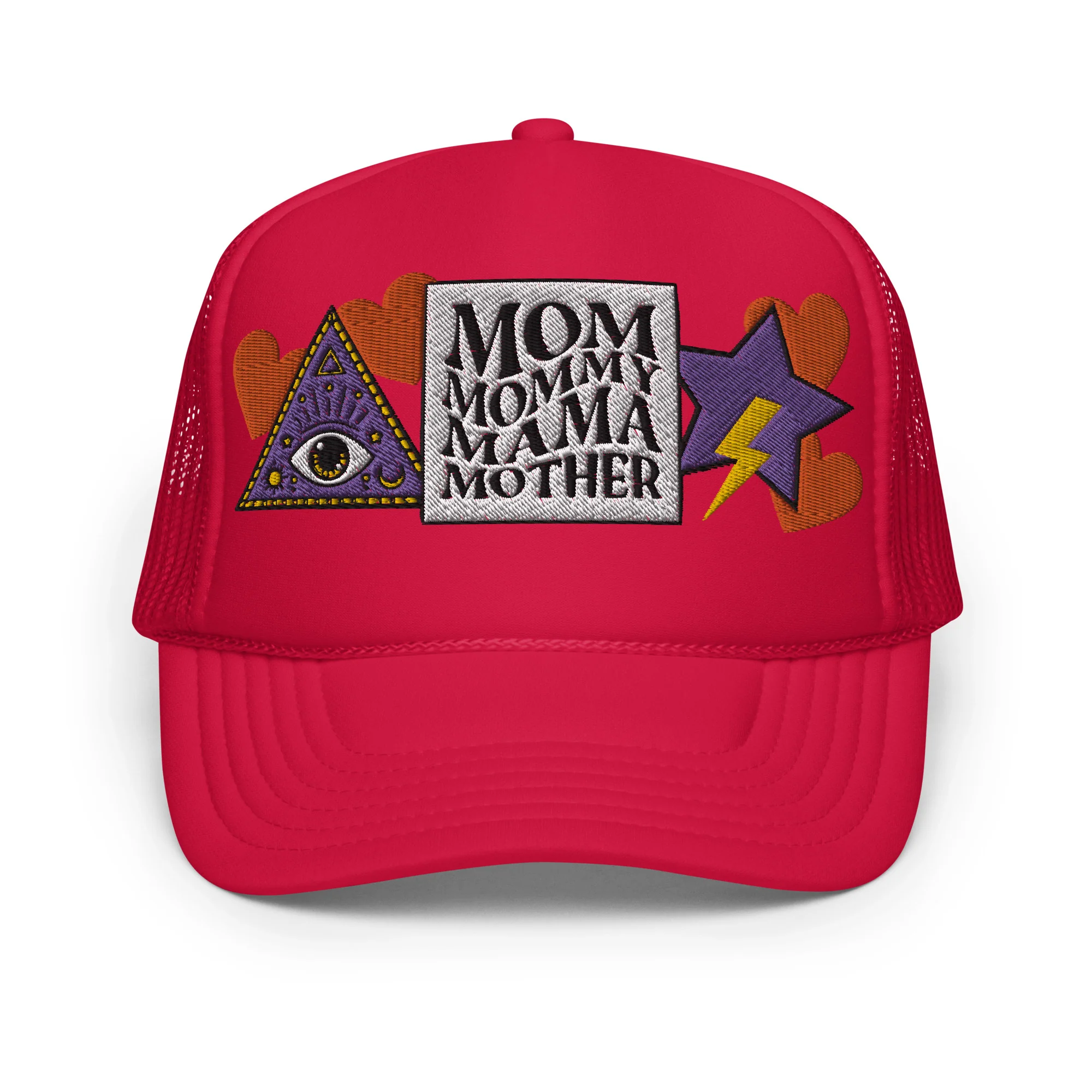 Mom Mommy Mama Mother Embroidered Patches Otto Foam Trucker Hat - Image 7