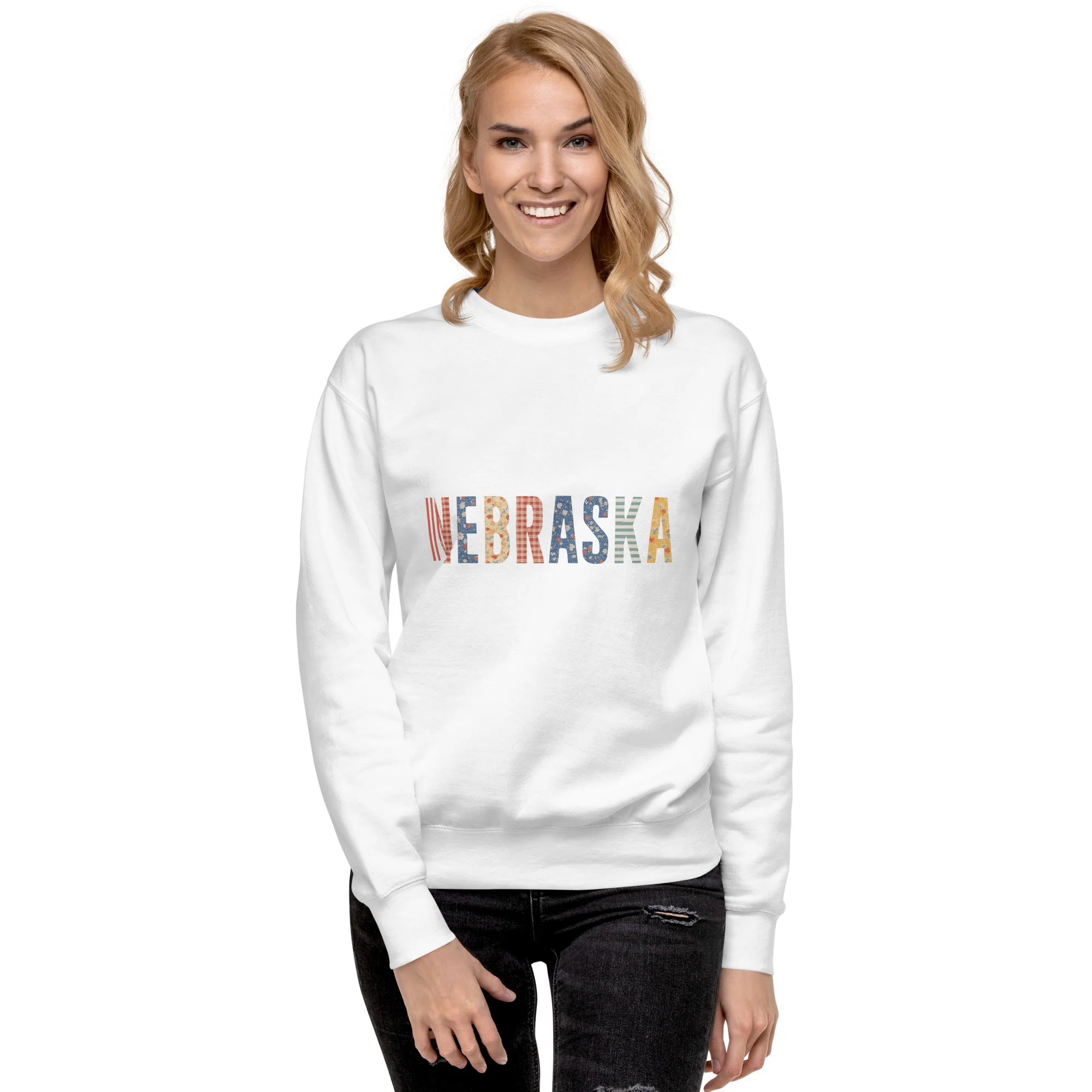 Nebraska Patchwork Unisex Premium Sweatshirt