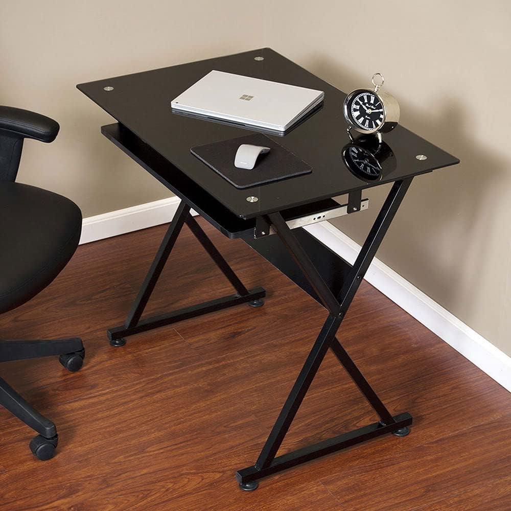 OneSpace Ultramodern Black Glass Desk - Image 3