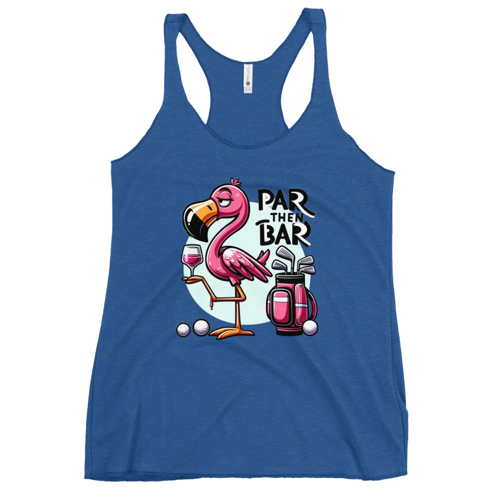 Par Then Bar Women's Racerback Tank: Funny Golf Printed Tank Top - Image 10