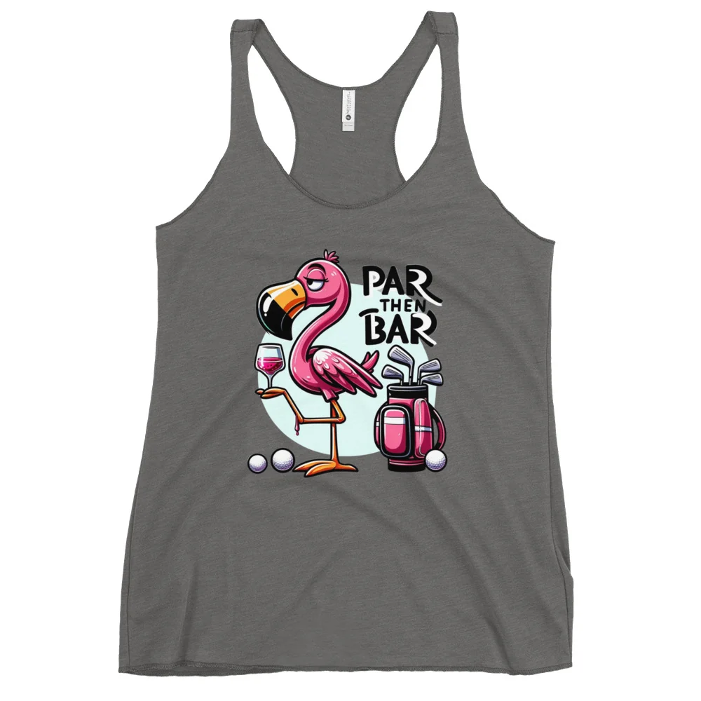 Par Then Bar Women's Racerback Tank: Funny Golf Printed Tank Top - Image 12