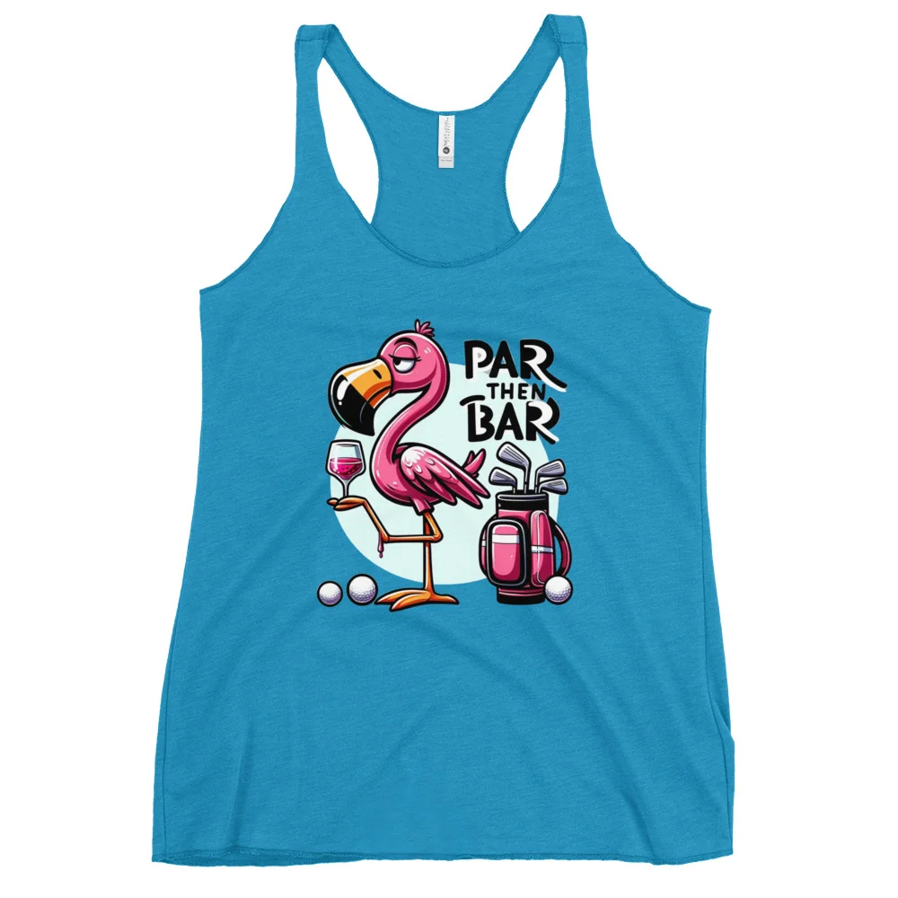 Par Then Bar Women's Racerback Tank: Funny Golf Printed Tank Top - Image 3