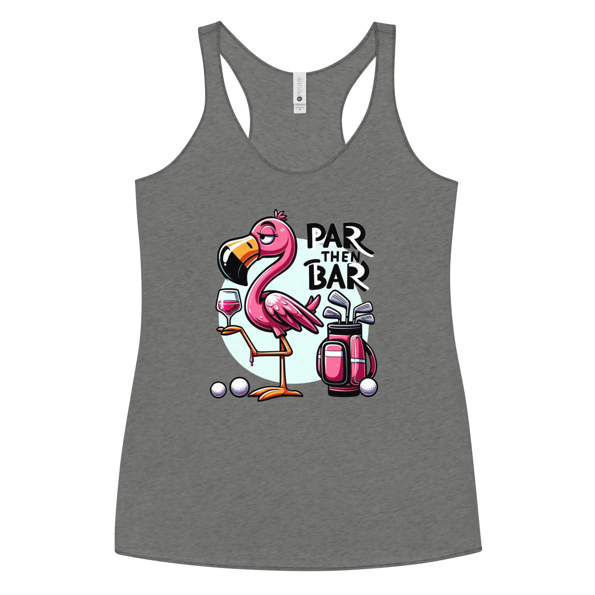 Par Then Bar Women's Racerback Tank: Funny Golf Printed Tank Top - Image 5
