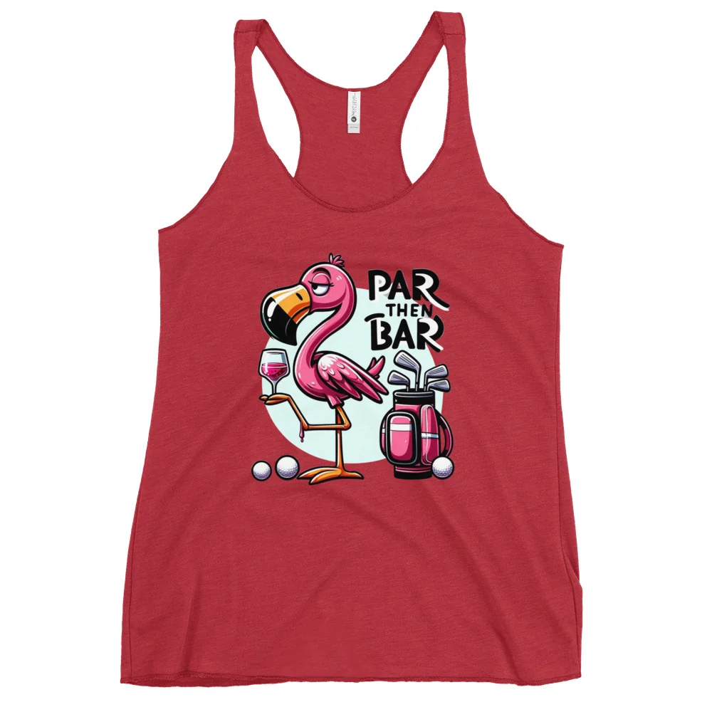 Par Then Bar Women's Racerback Tank: Funny Golf Printed Tank Top - Image 7