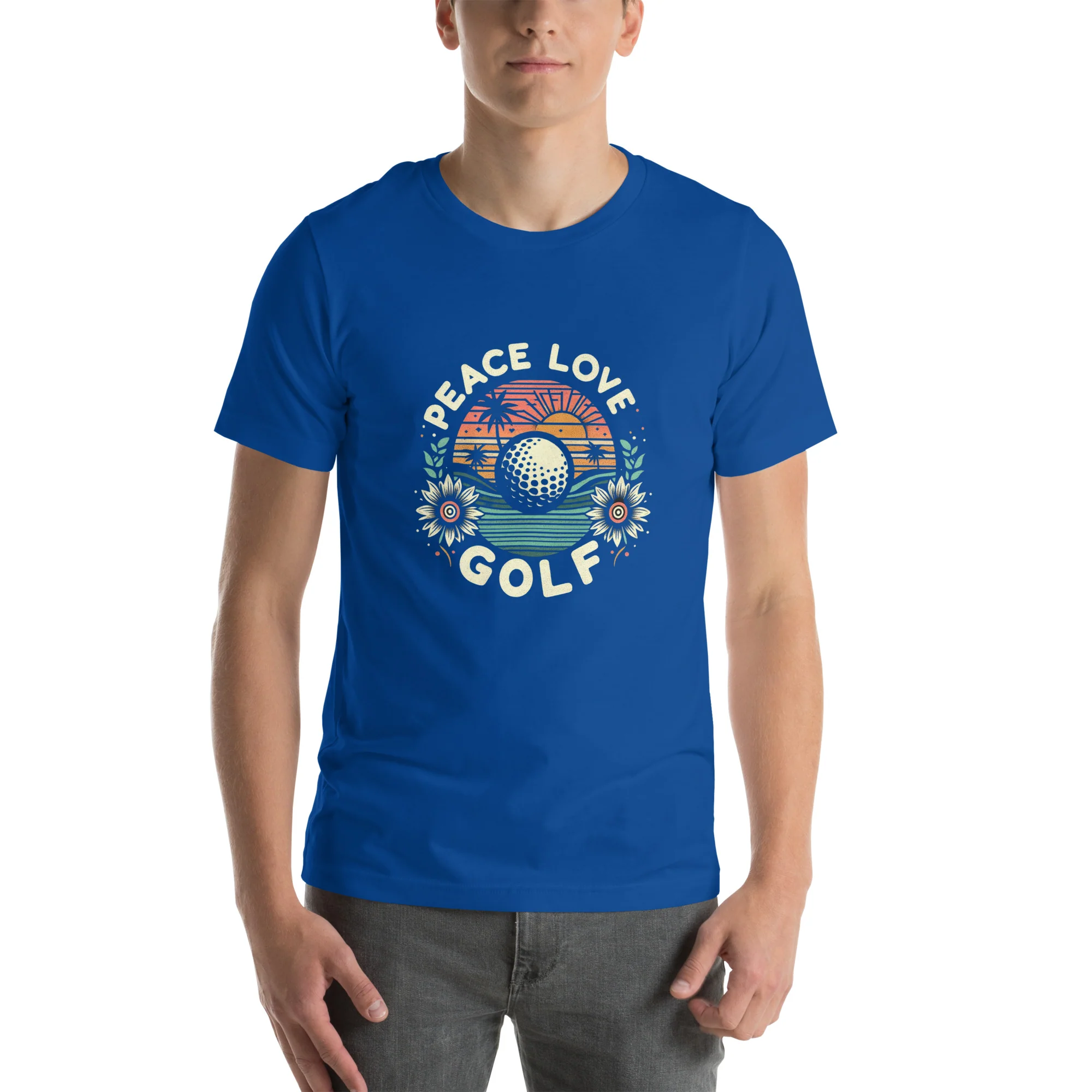 Peace Love Golf Printed T-Shirt: Peace Love Golf Unisex Short Sleeve Tee - Image 11
