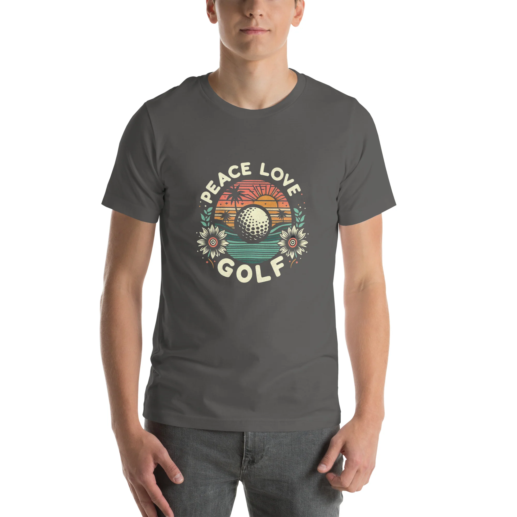 Peace Love Golf Printed T-Shirt: Peace Love Golf Unisex Short Sleeve Tee - Image 13