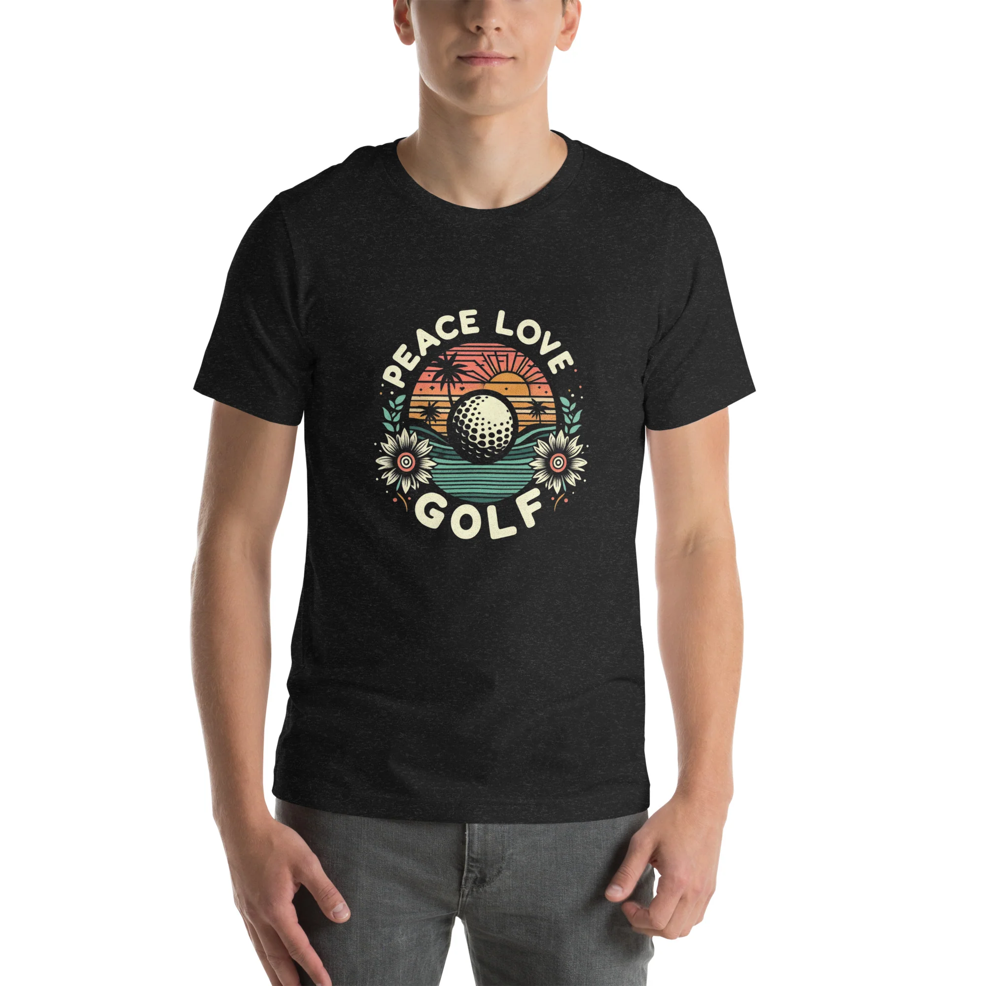 Peace Love Golf Printed T-Shirt: Peace Love Golf Unisex Short Sleeve Tee - Image 3