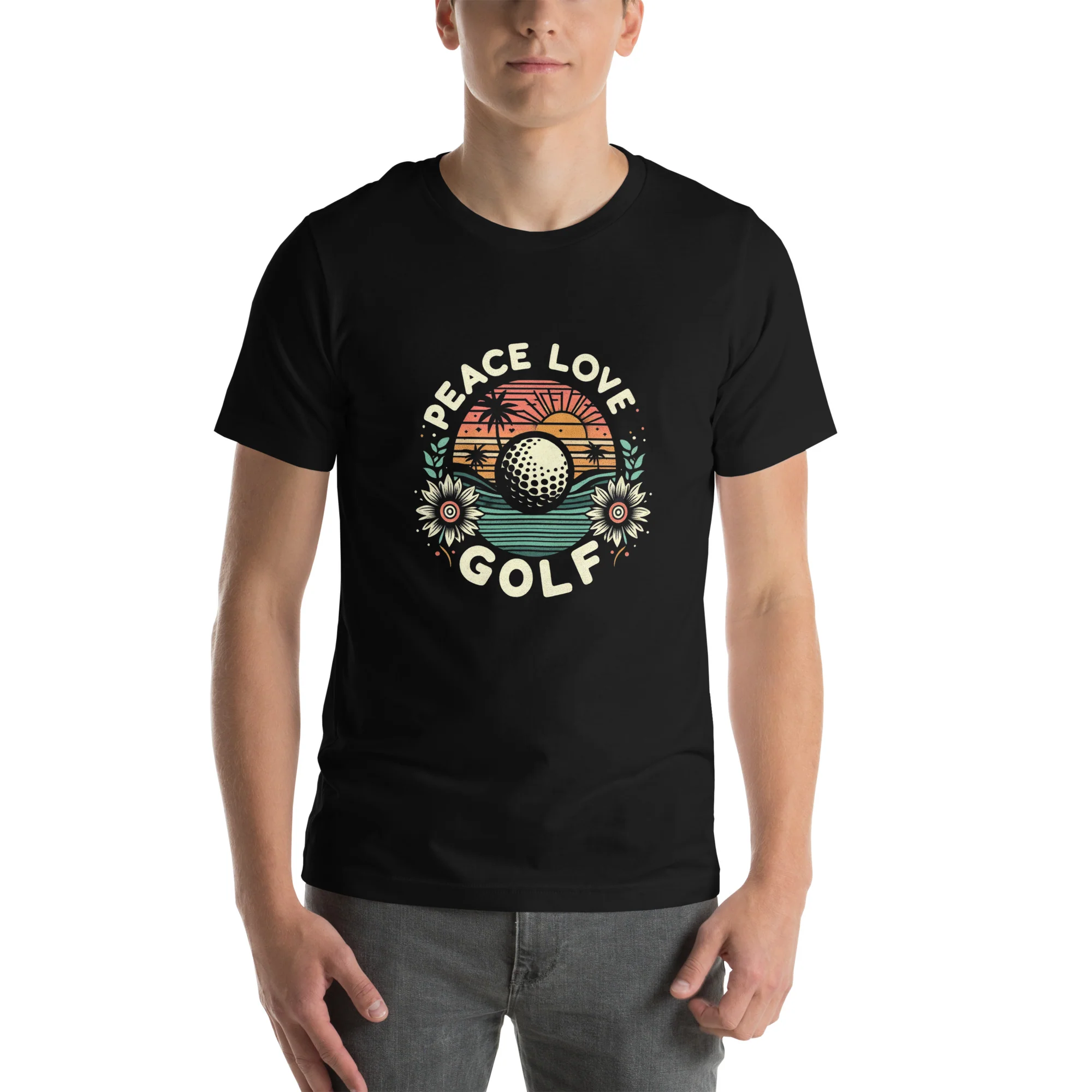 Peace Love Golf Printed T-Shirt: Peace Love Golf Unisex Short Sleeve Tee - Image 4