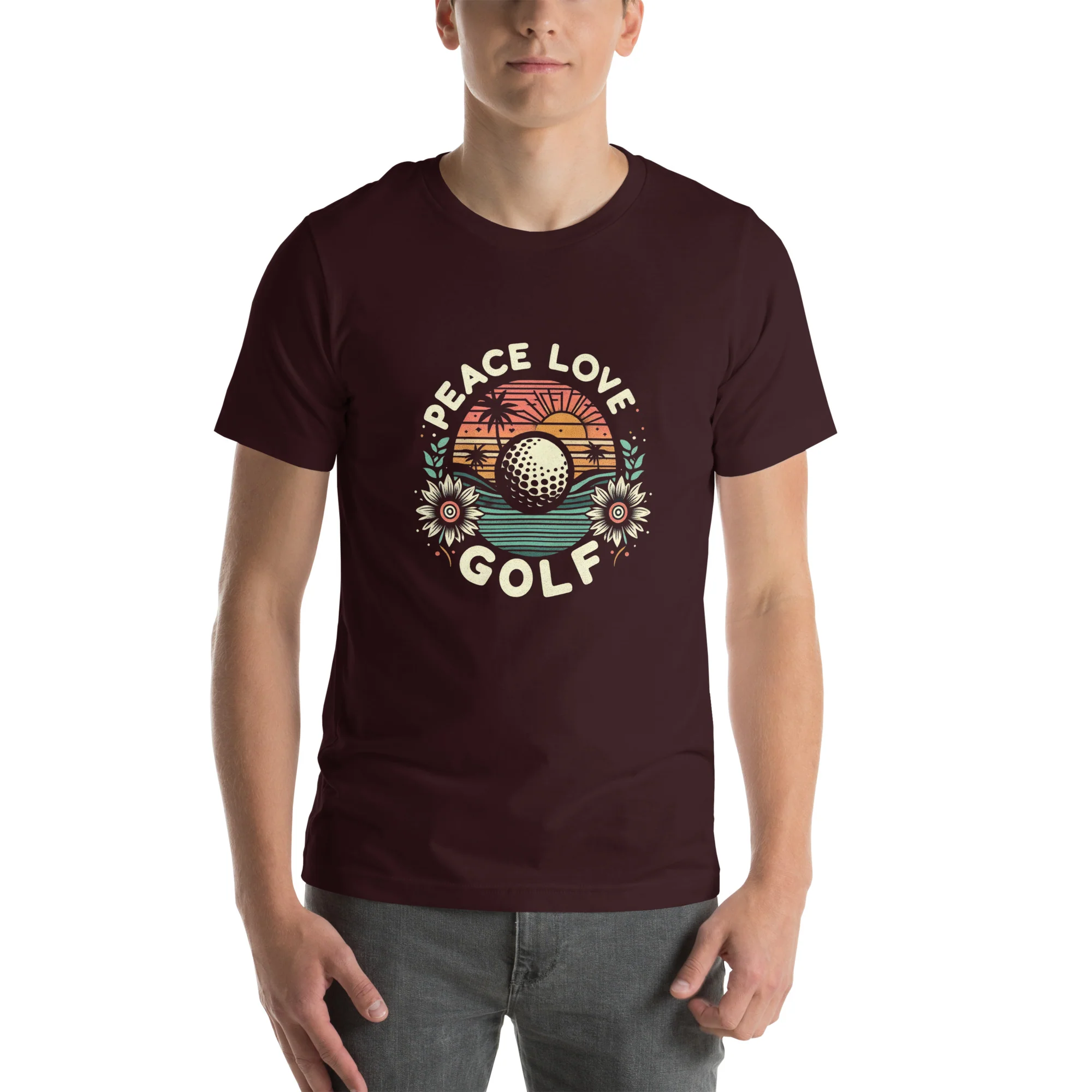 Peace Love Golf Printed T-Shirt: Peace Love Golf Unisex Short Sleeve Tee - Image 5