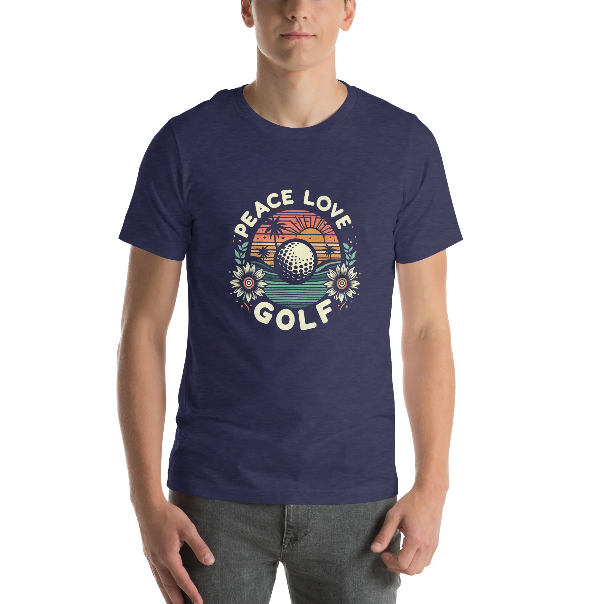 Peace Love Golf Printed T-Shirt: Peace Love Golf Unisex Short Sleeve Tee - Image 8